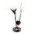 Contemporary Handcrafted Metal Floral Sculpture - Bird of Paradise & Anthurium in Brushed Steel Base - signed "K Johnson" For Sale