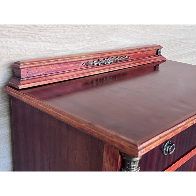 20th Century Pair of French Raspberry Red Wooden Two drawers Nightstands For Sale - Image 11 of 18