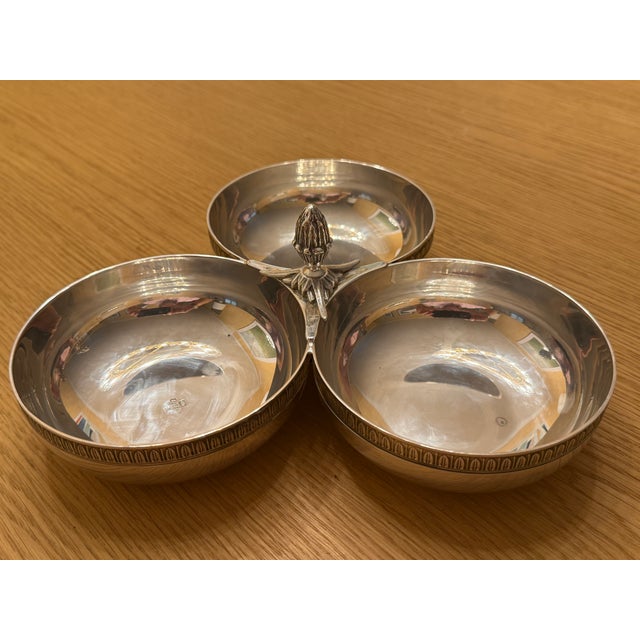 Christofle "Malmaison" Silver-Plated 3-Bowl Server For Sale In New York - Image 6 of 7