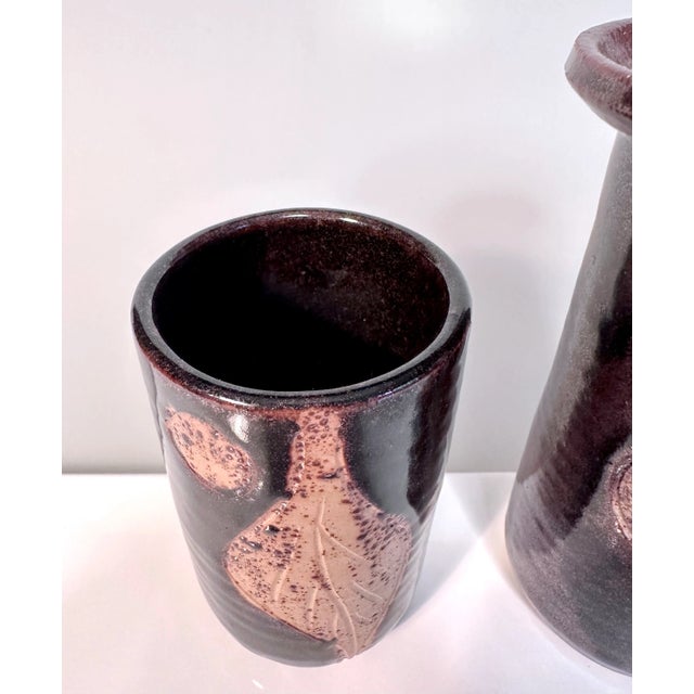Modern Modern Danish Studio Ceramic Art Vases from Ravnild Denmark, 1970s, Set of 2 For Sale - Image 3 of 9