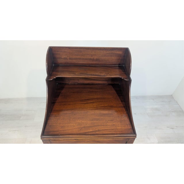 Antique Georgian Bedside Table in Mahogany with Marquetry For Sale - Image 4 of 18
