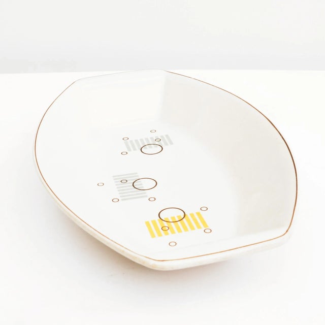 Beige 1950s Opart, Platter, Bowl Veb Steingutwerk Torgau, Germany For Sale - Image 8 of 13