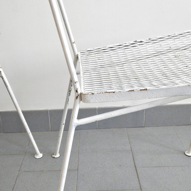 Vintage White Lacquered Metal Chairs by Mathieu Mategot, 1950s, Set of 2 For Sale - Image 9 of 16