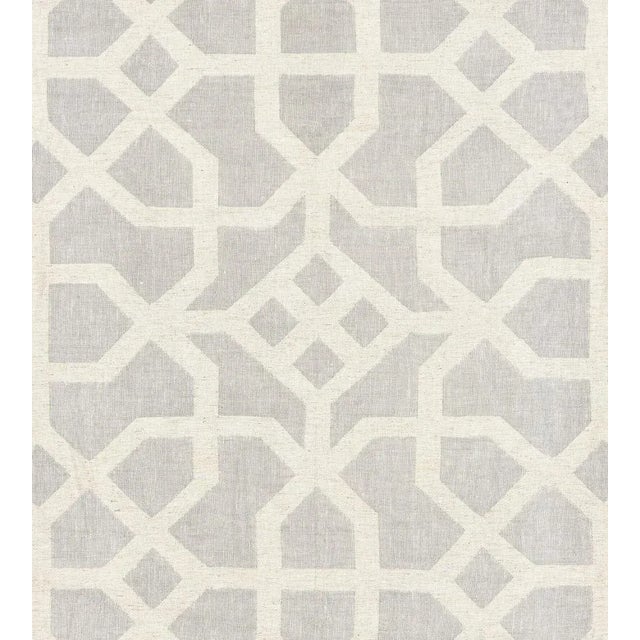 Sample - The House of Scalamandré Linen Lattice Fabric, Nickel & Greige For Sale