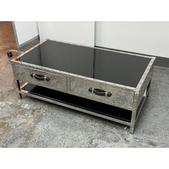 Z Gallerie Flight Trunk Coffee Table For Sale - Image 11 of 12