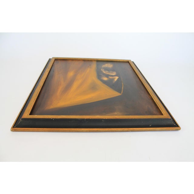 Mid 20th Century Vintage Framed Moody Portrait Painting of a Hooded Monk For Sale - Image 5 of 11