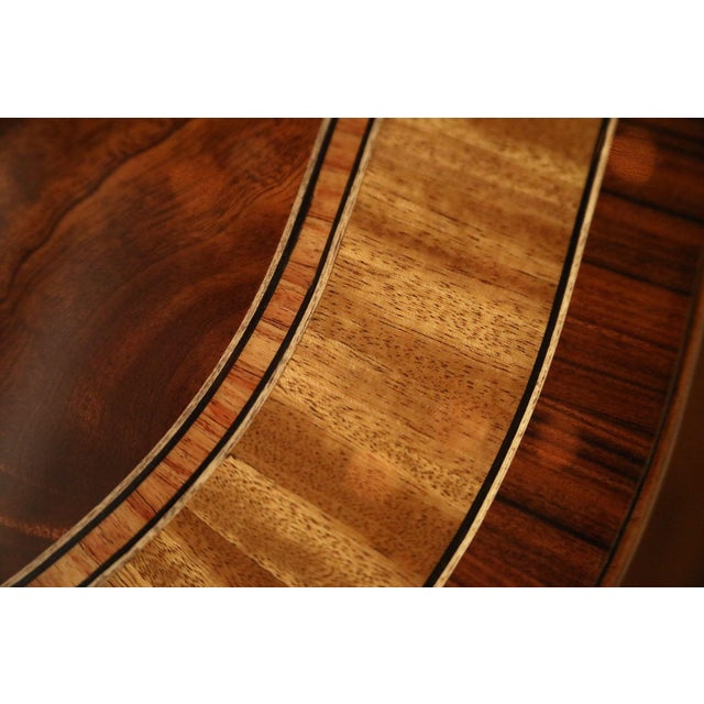 Inlaid Double Pedestal Mahogany Dining Room Table Seats 6-14 People With Polished Hi Sheen Finish For Sale In New York - Image 6 of 13