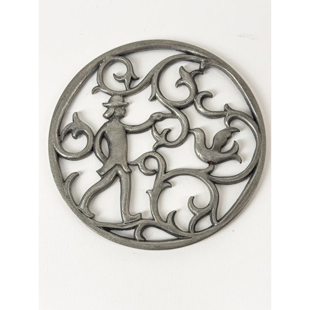 Metal Pewter Bowl with Sculptural Openwork Lid by Edvin Ollers, Sweden, 1920s For Sale - Image 7 of 8