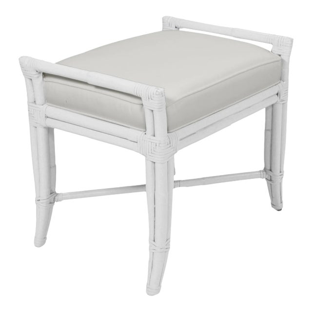 Small Malacca Bench - White For Sale