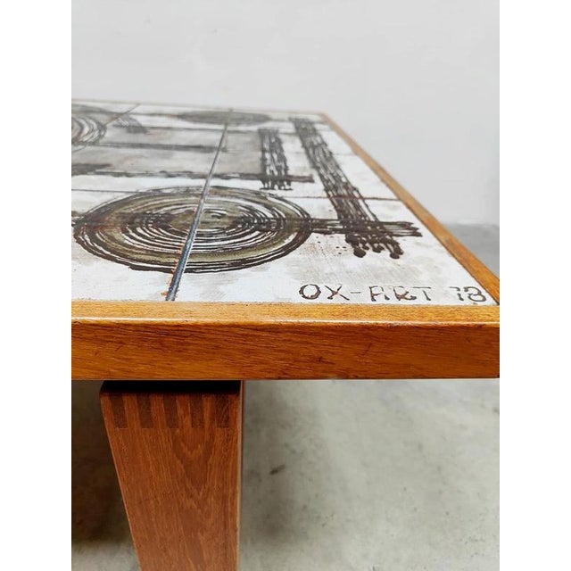 Wood Vintage Danish Teak and Ceramic Coffee Table from Salontafel Keramiek Ox-Art Trioh, 1970s For Sale - Image 7 of 9