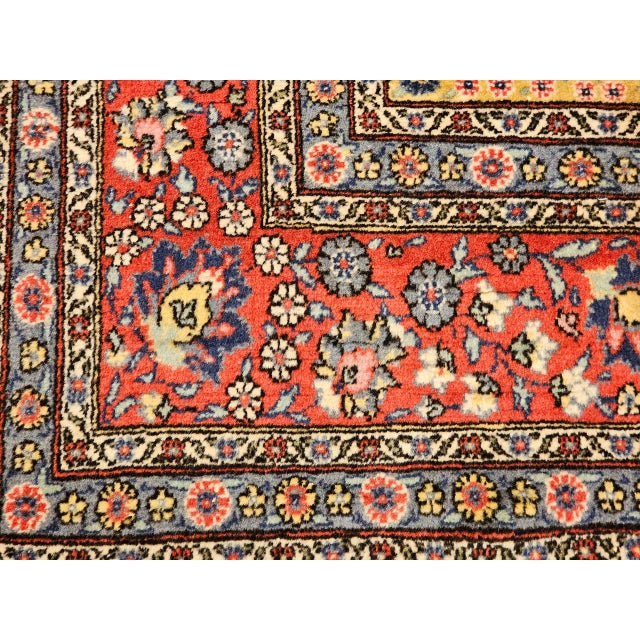 Vintage Persian Tabriz Area Rug, Hand-Knotted Wool, Floral Pattern, Navy & Red, 4x6 For Sale - Image 13 of 15