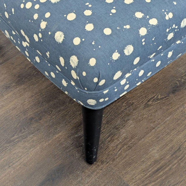 West Elm + Kate Spade Blue Polka Dot Lounge Chair For Sale In San Francisco - Image 6 of 7