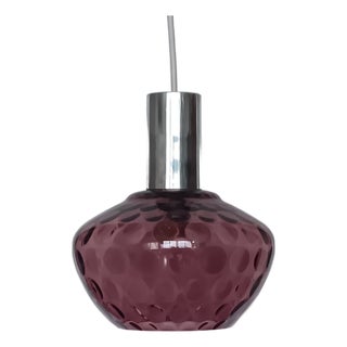 Vintage Purple Glass Pendant Lamp, 1960s For Sale