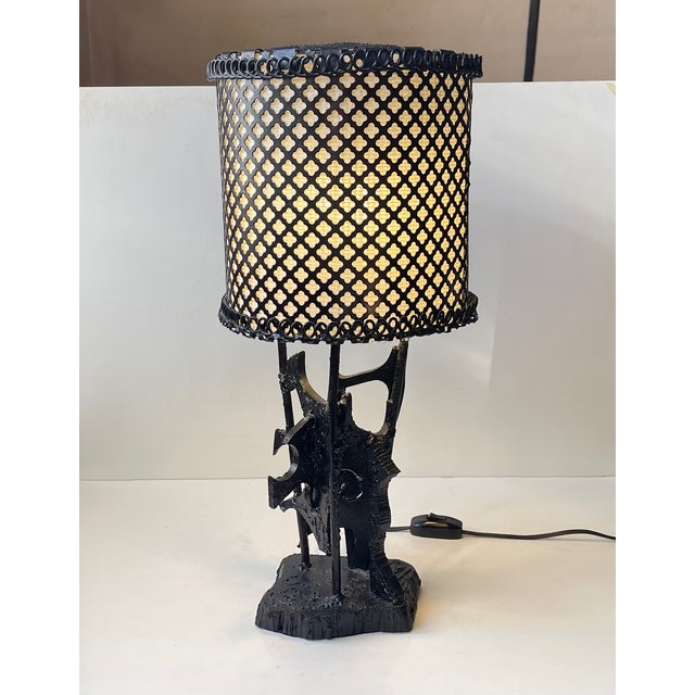 Sculptural Brutalist Steel Table Lamp in the style of Harry Balmer, 1970s For Sale - Image 12 of 15