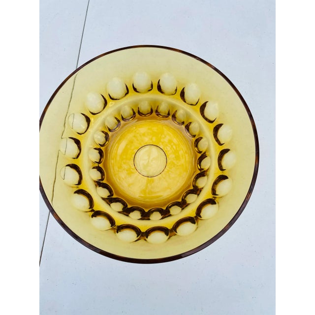 Mid-Century Modern Vintage Mid Century Modern Amber Glass Serving Bowl For Sale - Image 3 of 7