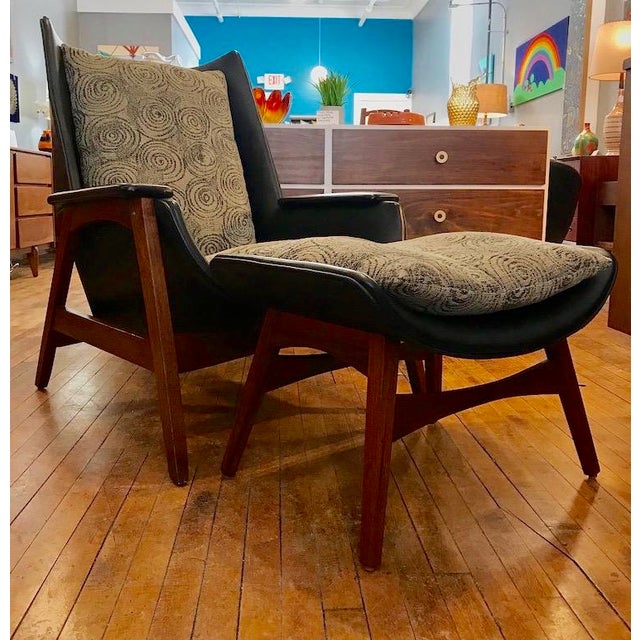 Rare Mid Century Modern Malabar Lounge Chair W/ Ottoman by Mel Abitz