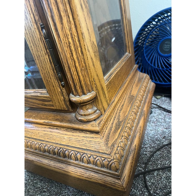 1990s Howard Miller 61st Anniversary Grandfather Clock in Solid Oak – Pristine One-Owner For Sale - Image 9 of 12