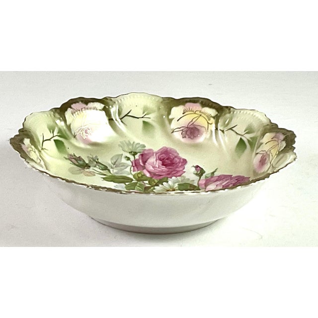 Late 19th Century Hand Painted Peonies and Daisies on Porcelain Bowl-Late 19th Century-Leuchtenburg,Germany For Sale - Image 5 of 12