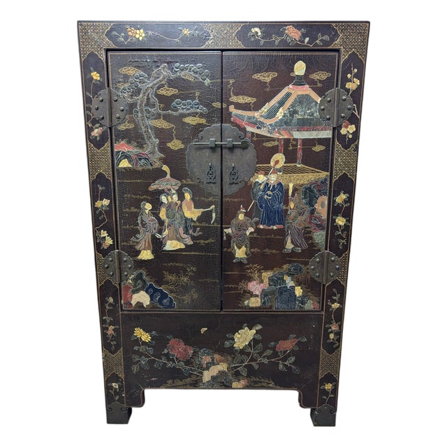 Handcrafted Chinese Bar Cabinet with Lighting For Sale