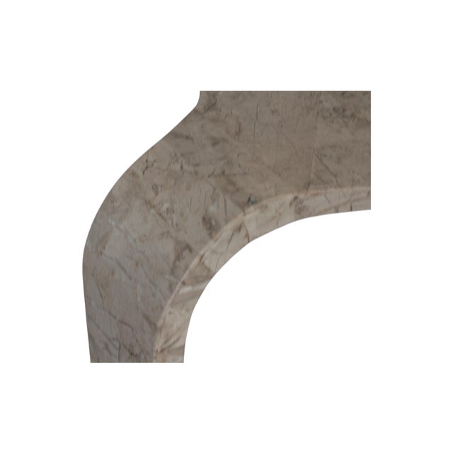 Stone Vintage Tessellated Stone Curved Tripod Accent Table - Made in Italy For Sale - Image 7 of 10