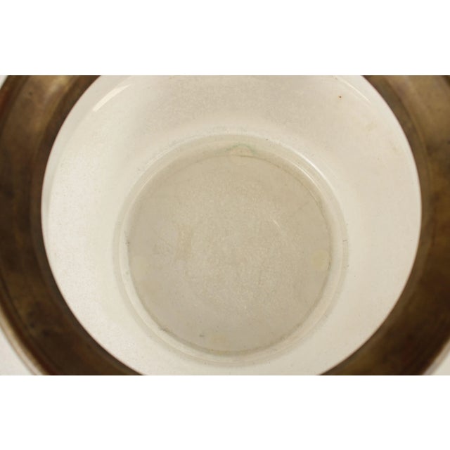 Neoclassical Style Opaque Glass and Brass Vase For Sale - Image 12 of 12