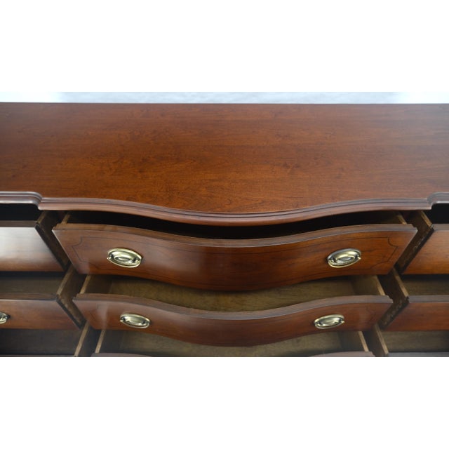 Chocolate Mahogany Federal Bow Front 12 Drawers Dresser MINT For Sale - Image 8 of 13