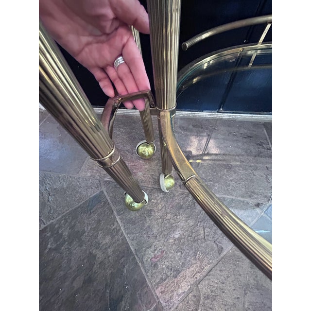 VTG Gold Italian 3-Tiered Rolling Bar Cart Neiman Marcus Folding Bar Global Views Gallery For Sale In Houston - Image 6 of 12