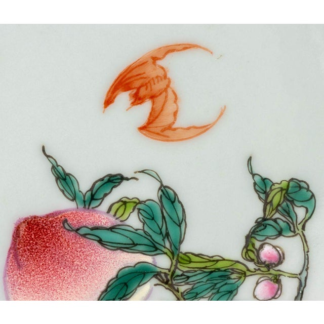 Chinese Porcelain Si Bat & Peach Motif Charger For Sale - Image 4 of 9