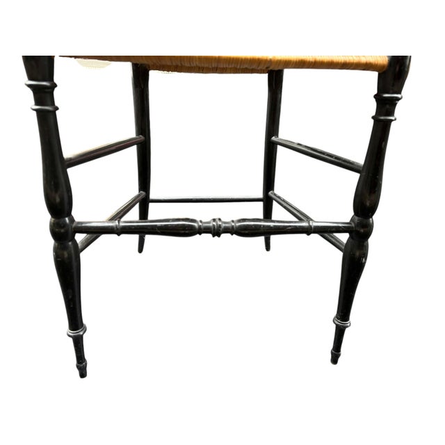 Wood Mid 20th Century Guido Chiappe for Sedie Chiavari Ebonized High-Back Side Chair For Sale - Image 7 of 12