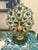 VIntage Art Deco Crystal and Brass Czechoslovakian Beaded Peacock Lamp For Sale - Image 9 of 14