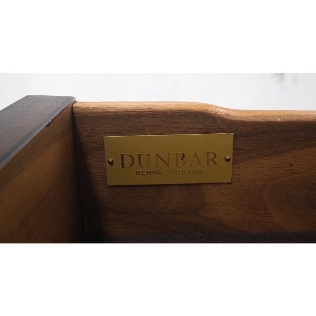 Dunbar Walnut Two Part Sideboard Credenza Breakfront Carved Slate Inserts MINT! For Sale - Image 12 of 18