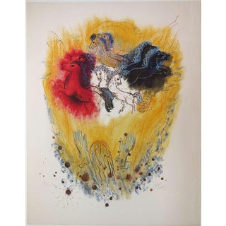 Reuven Rubin, Bible Lithograph, Chariot of Elijah, 1972 For Sale