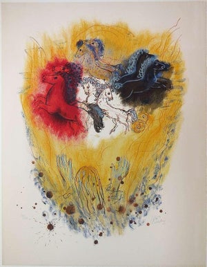 Reuven Rubin, Bible Lithograph, Chariot of Elijah, 1972