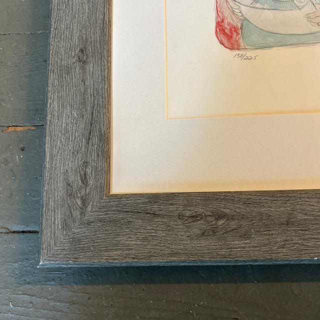 1970’s original expressionist Moses lithograph. Image measures approximately 4.5x6 and overall in frame is 14x17. Check...