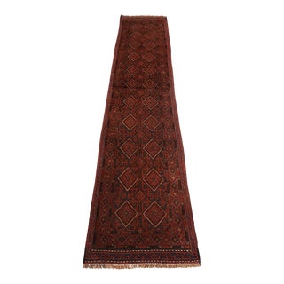 Tribal Afghan Vintage Mishwani Handmade Rug - 2'1 X 9'9 For Sale
