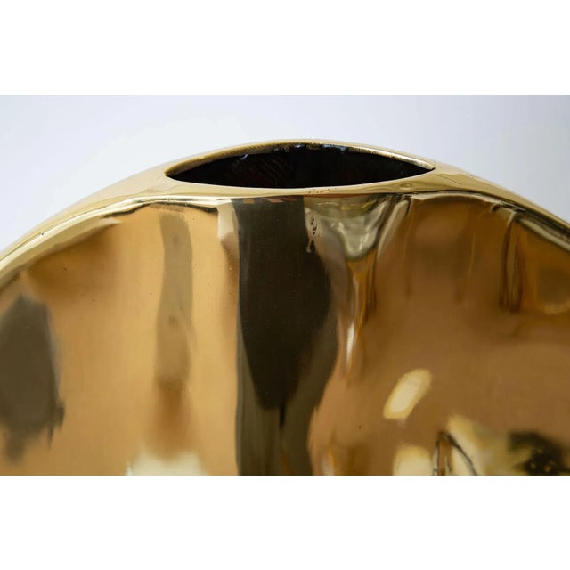Dolbi Cashier Vintage Brass Dolbi Cashier Monumental Vase or Vessel, 1980's For Sale - Image 4 of 10