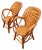 Vintage Woven Rattan Garden Set of Round Table and Armchairs, 1950s, Set of 5 For Sale - Image 9 of 15