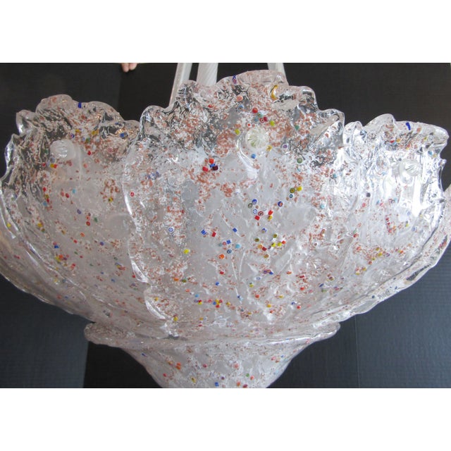 Large Vintage Italian Murano Glass Multi-Colored Murrine Leaf Chandelier For Sale In Miami - Image 6 of 18