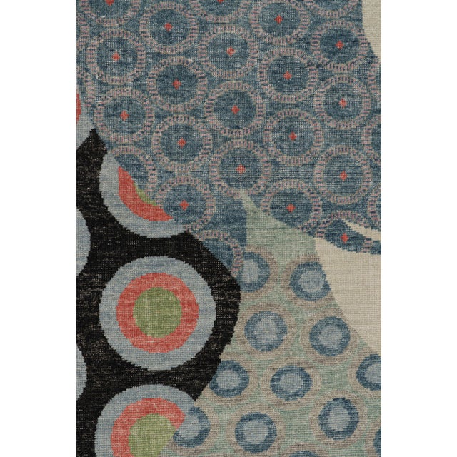 Modern Rug & Kilim’s Modern Distressed Rug in Polychromatic Figural Pictorial For Sale - Image 3 of 7