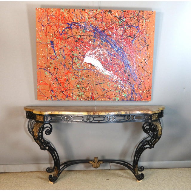 Large Wrought Iron Console Table, 1940s For Sale - Image 9 of 14