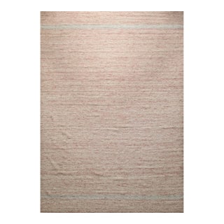 4x6 Rhea Selene Kilim Coral Solid Open Field Modern Flatweave Wool Carpet Rug For Sale