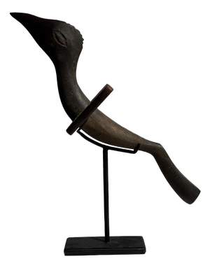 Traditional Indonesian Decorative Wooden Bird on Base