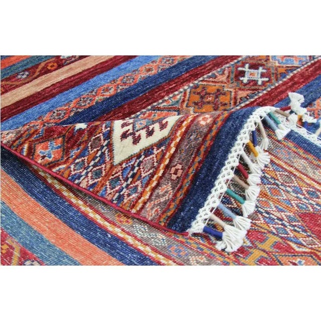 Handwoven Tribal Turkmenistan Style Area Rug 3'4" X 4'7" For Sale - Image 9 of 11