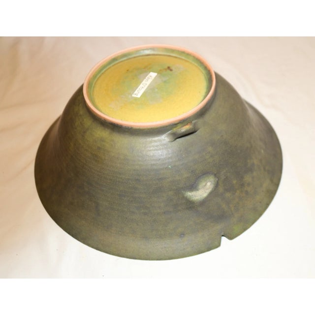 Contemporary Canadian Art Studio Pottery Green Centerpiece Bowl by Kayo O'Young For Sale - Image 9 of 12