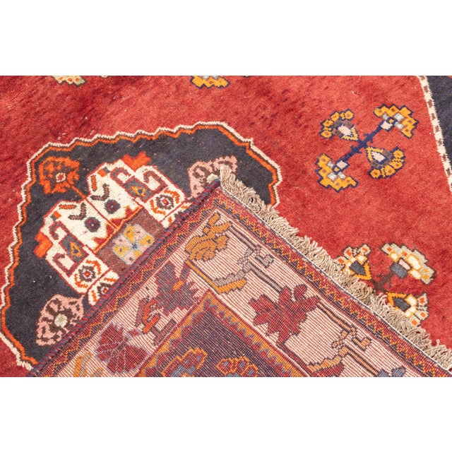 Semi-Antique Hand-Knotted Persian Qashqai Rug 5'5" X 6'11" For Sale - Image 11 of 16