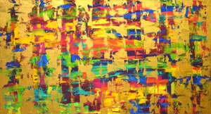 Abstract Expression With Gold.Modern Original Hand Painting.