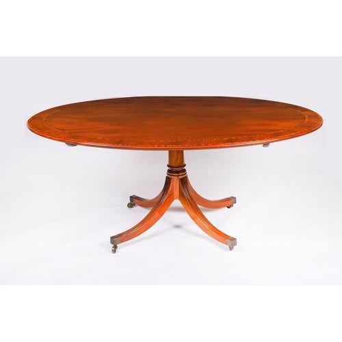 Hollywood Regency Vintage Oval Mahogany Tilt Top Dining Table by William Tillman, 1980s For Sale - Image 3 of 18