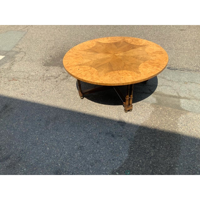 Mid Century Modern Walnut Round Coffee Table For Sale - Image 4 of 10