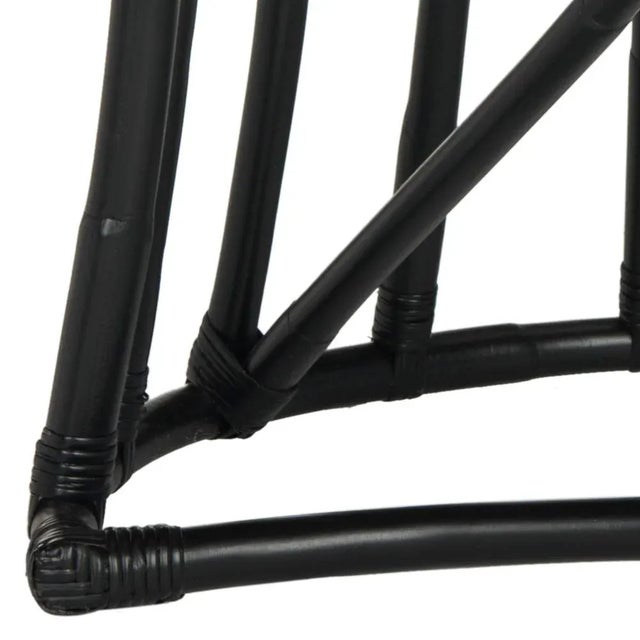 Black Rattan Accent Chair in Black & White For Sale - Image 8 of 9