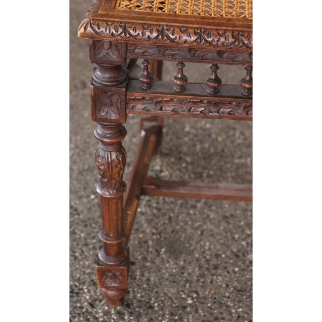 Brown Set of 6 Antique English Renaissance Carved Wood Chairs For Sale - Image 8 of 16
